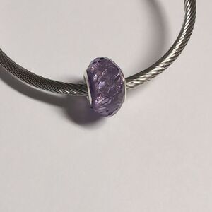 Purple Sparkly Charm for Pandora Style Bracelet‎